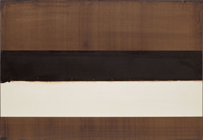 Pierre Soulages, Brou de noix et collage sur papier marouflé sur toile 75 x 108 cm, 2004